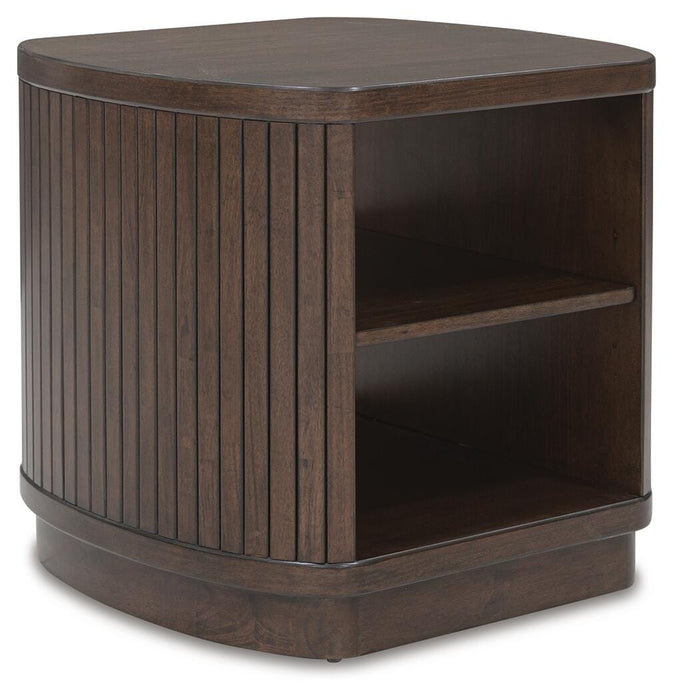 Korestone Dark Brown Square End Table