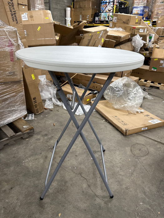 Mainstays 31" Round High-Top Folding Table, White - new