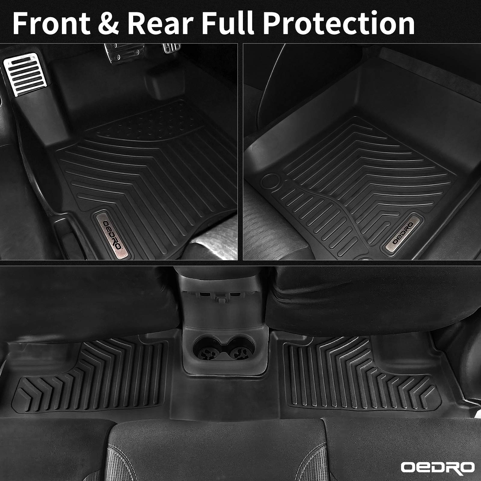 OEDRO Floor Mats Fits for Honda CR-V 2023-2024 (Include Hybrid), Custom Fit TPE All-Weather Floor Liners, Includes 1st and 2nd Row Full Set Liners, Black - open_box