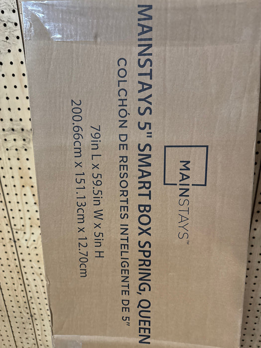 Mainstays 5" Queen Easy Assembly Smart Metal Box Spring, Mattress Foundation - new