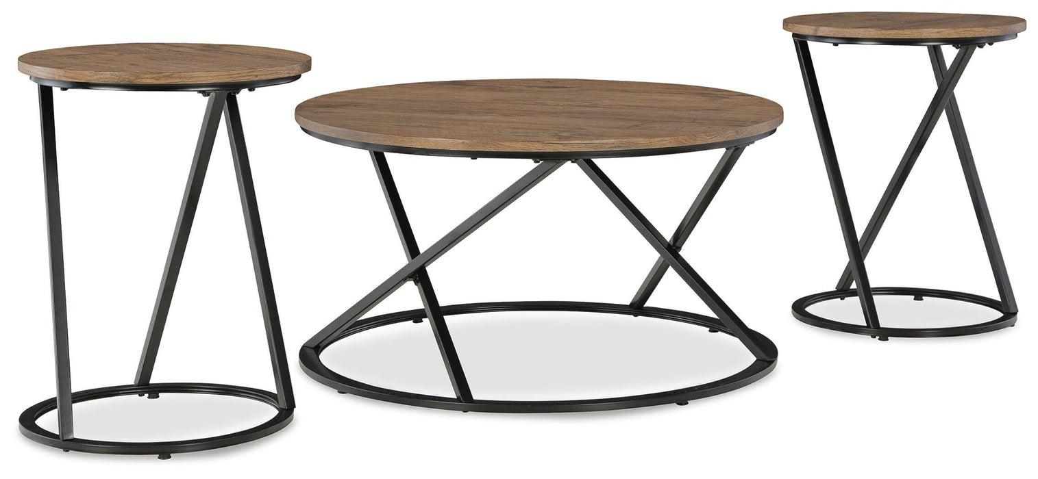 Cassbryn Brown/Black Occasional Table Set (3/CN)