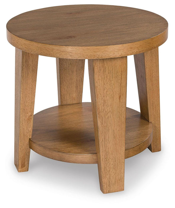 Kristiland Light Brown Round End Table