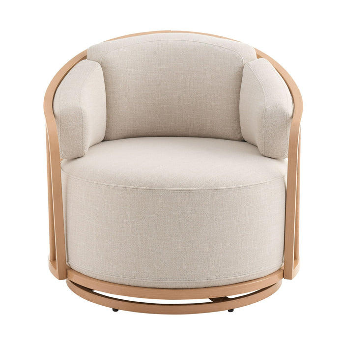 Better Homes & Gardens Lillian Swivel Birdcage Chair, Cream Linen - use_like_new