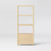 72.25" Scandi Bookcase with Three Shelves And Cabinet Storage Natural - Room Essentials™