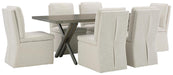 Krystanza Weathered Gray Krystanza Dining Table and 6 Chairs