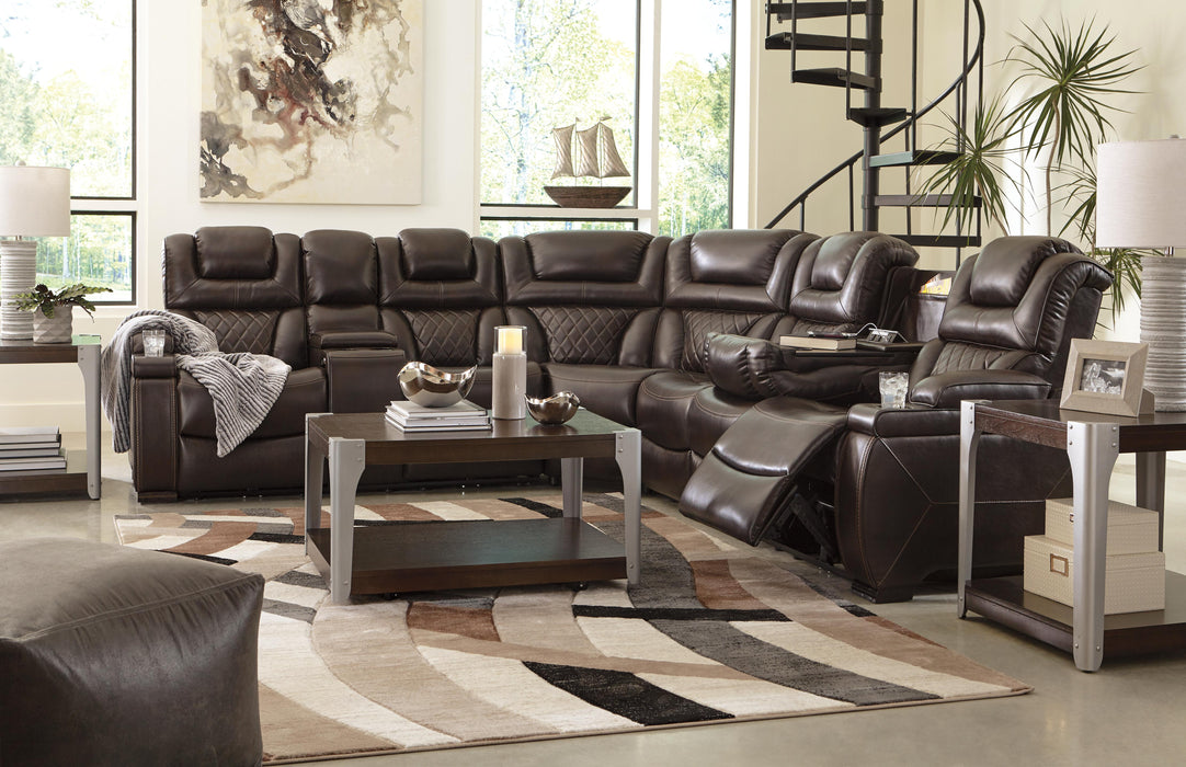 Warnerton Chocolate Warnerton 3-Piece Power Reclining Sectional