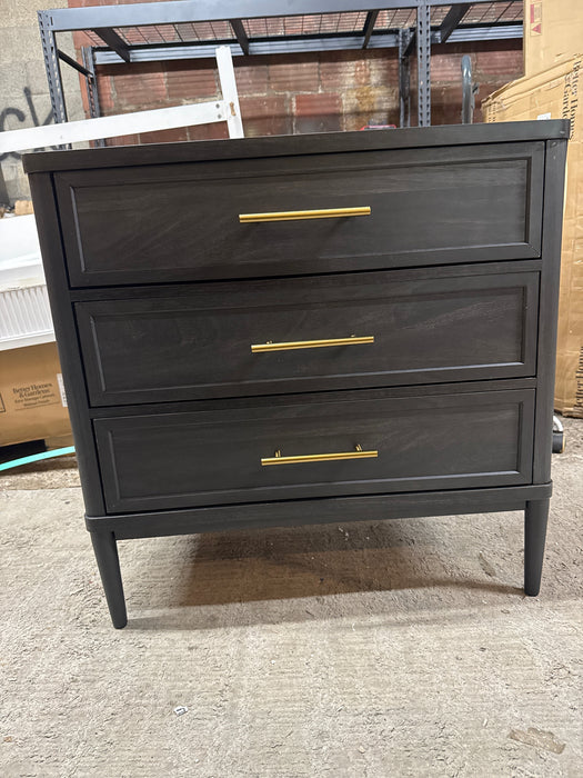 Better Homes & Gardens Oaklee 3 Drawer Nightstand with USB, Charcoal - display_model