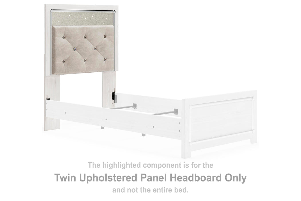 Altyra White Twin UPH Panel Headboard
