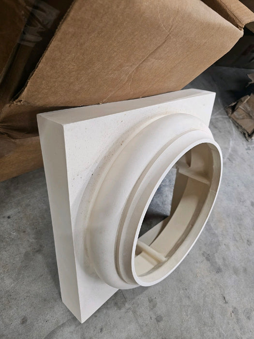 12 Inch Diameter Round Fiberglass 8 ft High Column Pillars - Non-Tapered, Plain - WorthingtonCast™ - Tuscan Capital and Base - new