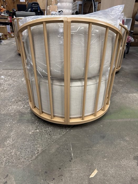 Better Homes & Gardens Lillian Swivel Birdcage Chair, Cream Linen - new
