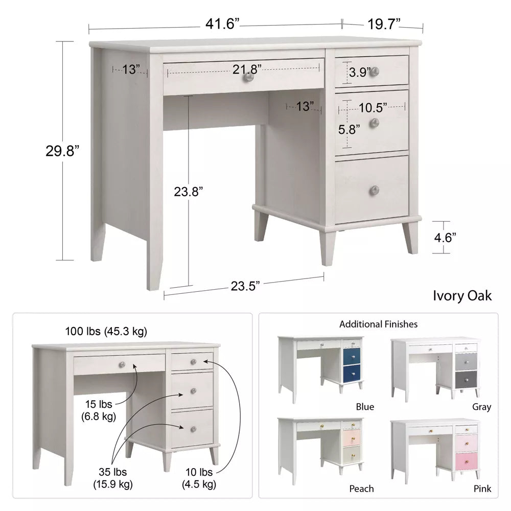 Little Seeds Monarch Hill Poppy Kids’ Desk with 2 Sets of Knobs - open_box