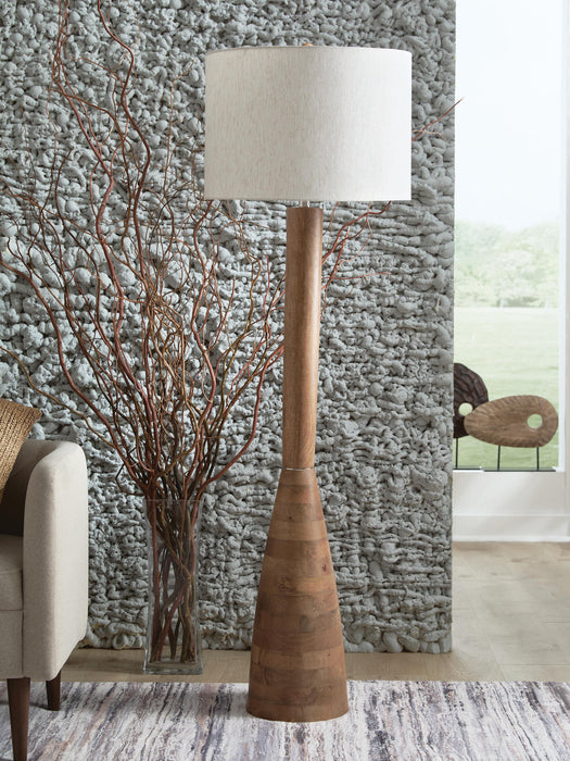 Ailsa Natural Brown Wood Floor Lamp (1/CN)