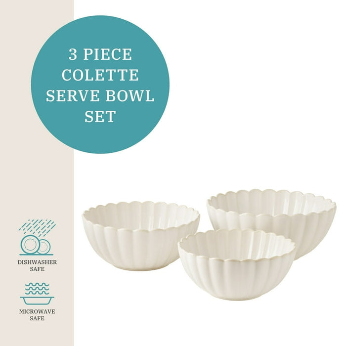 The Pioneer Woman Colette 12-Piece Stoneware Dinnerware Set, Cream - new
