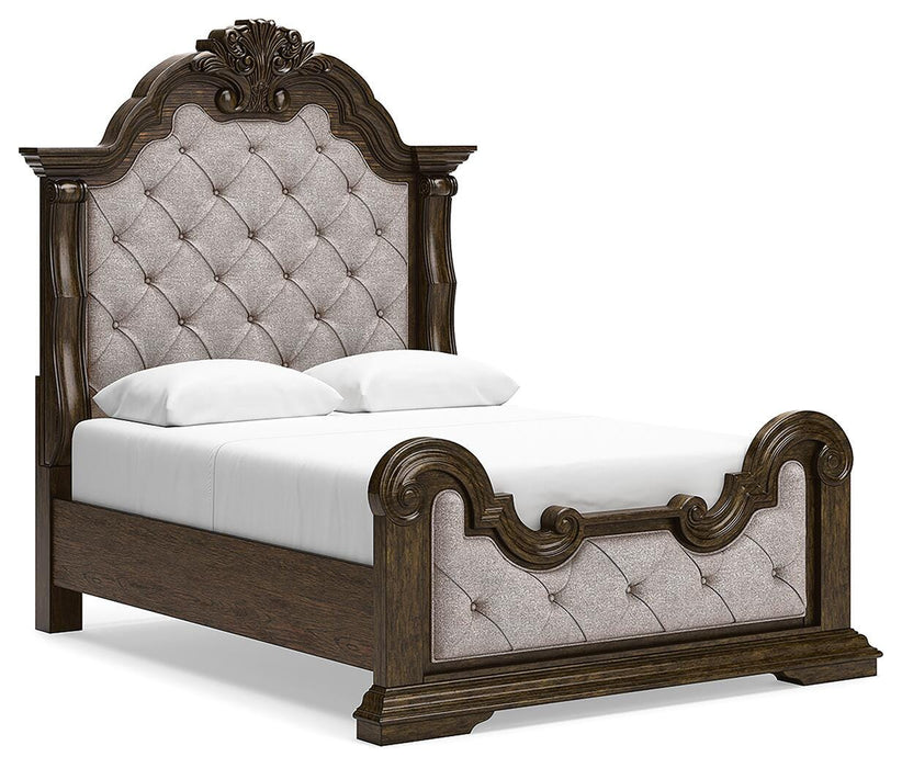 Maylee Dark Brown Maylee Queen Upholstered Bed