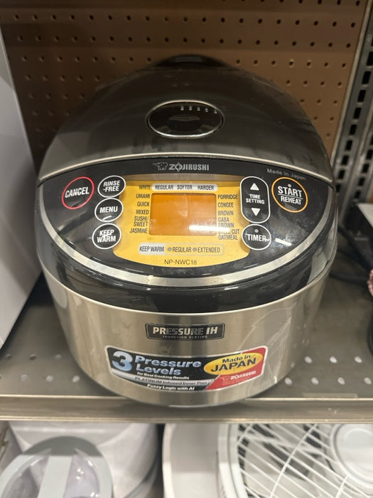 Zojirushi Pressure Induction Heating Rice Cooker & Warmer, 10 Cup, Stainless Black, Made in Japan - use_like_new