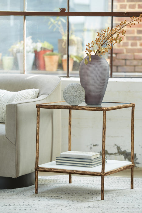 Ryandale Antique Brass Finish Accent Table