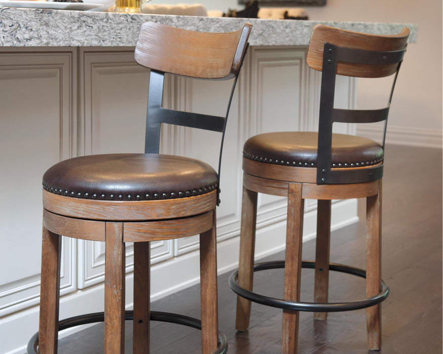 Pinnadel Light Brown UPH Swivel Barstool (1/CN)