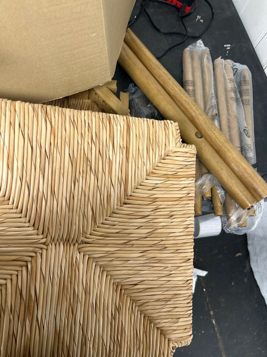 My Texas House Laurel Counter Stools with Woven Seagrass Seat, Kitchen, Warm Brown, 2 Pack - new