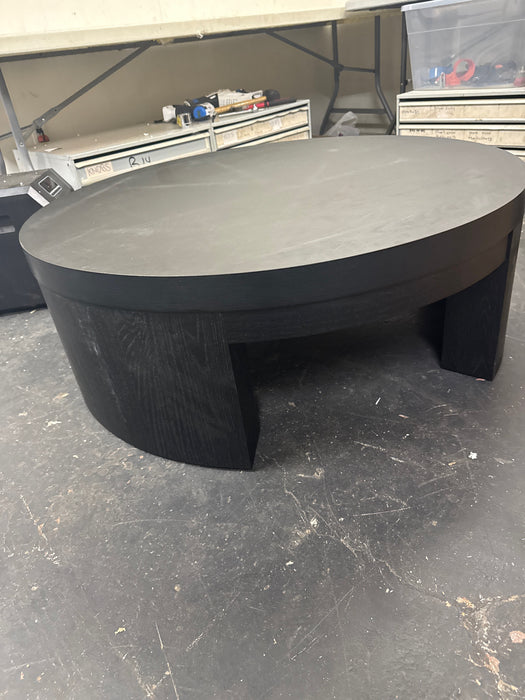 Beautiful Mod Round Coffee Table by Drew Barrymore, Black Wood Finish - new