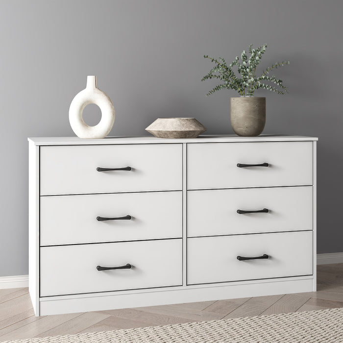Mainstays Ardent 53.75" Wide 6 Drawer Dresser, White - new