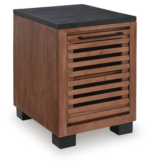Kallari Warm Brown/Black Chair Side End Table