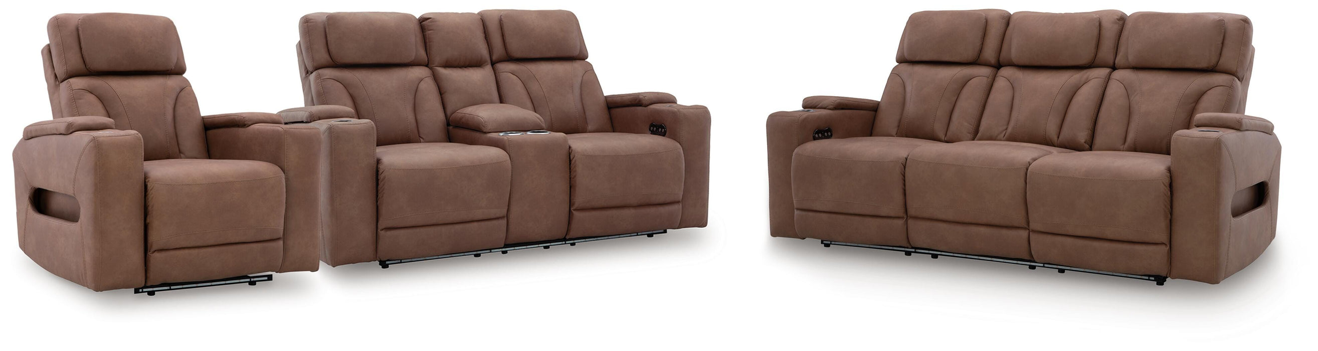 Point Clear Caramel Point Clear Sofa, Loveseat and Recliner