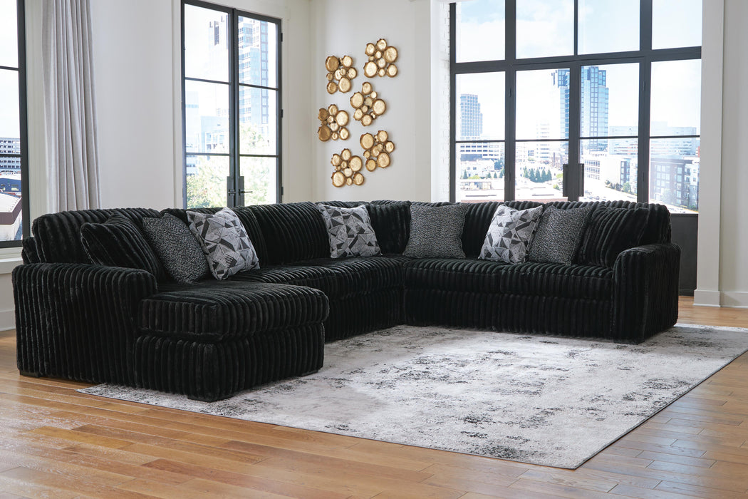 Midnight-Madness Onyx Midnight-Madness 4-Piece Sectional with Chaise