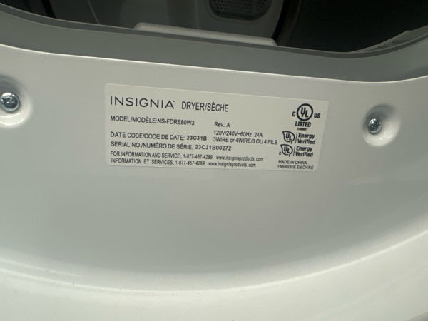 Insignia™ - 8.0 Cu. Ft. Gas Dryer with Steam, Sensor Dry, and ENERGY STAR Certification - White - display_model
