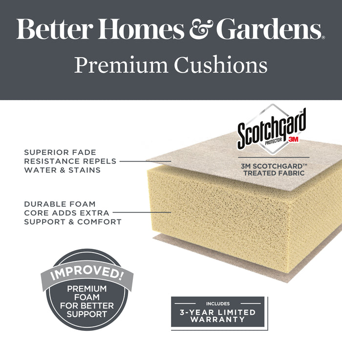 Better Homes & Gardens Beige Outdoor 24" x 24" 2 Piece Deep Seat Cushion Set - open_box