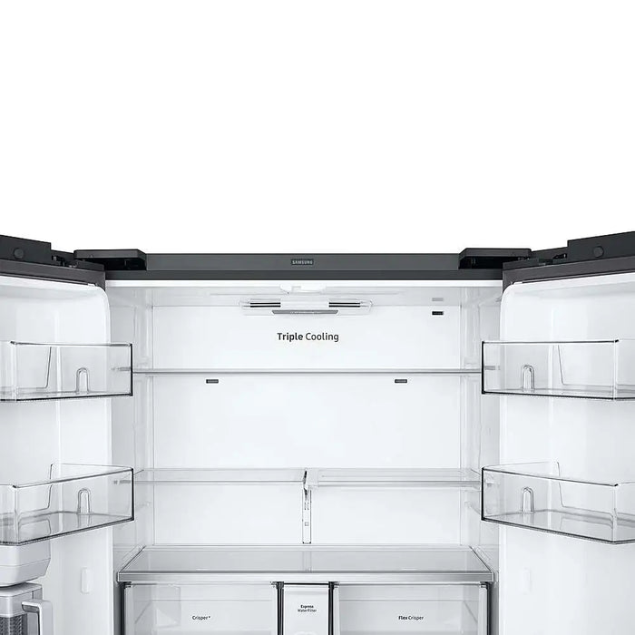 Samsung - 29 cu. ft. 4-Door Flex French Door Smart Refrigerator with Dual Ice Maker - Black Stainless Steel - new