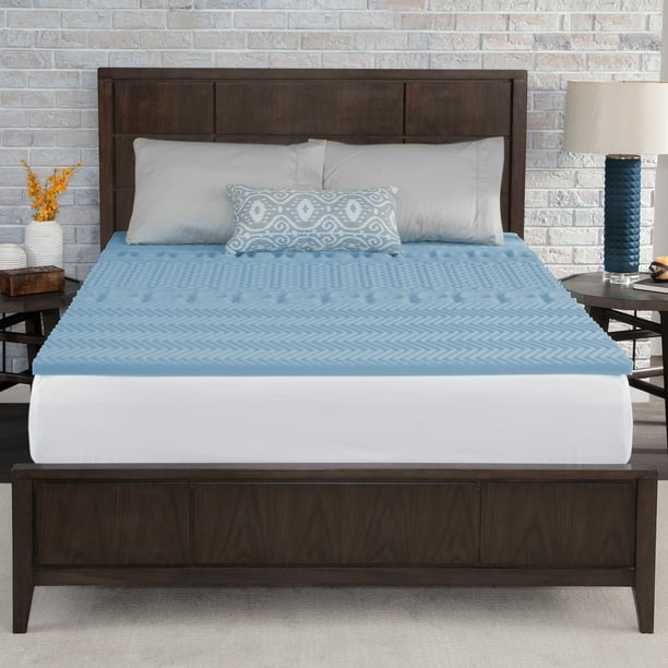 Mainstays 1.5” 7-Zone Reversible Memory Foam Mattress Topper, Twin-XL - open_box