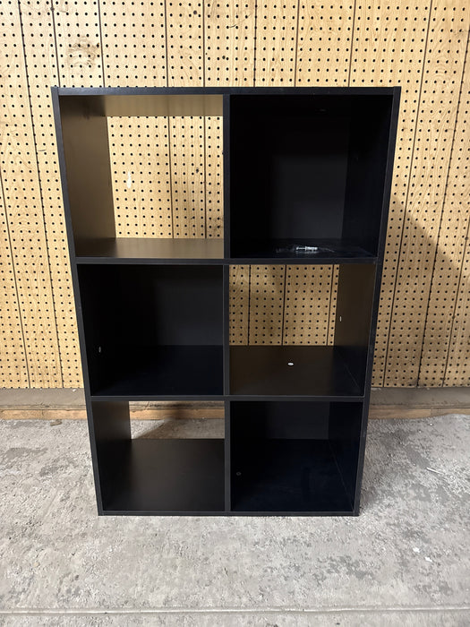Proman Products 6 Cube Storage Organizer Bookcase, 36" H x 24" W x 12" D, Black - new