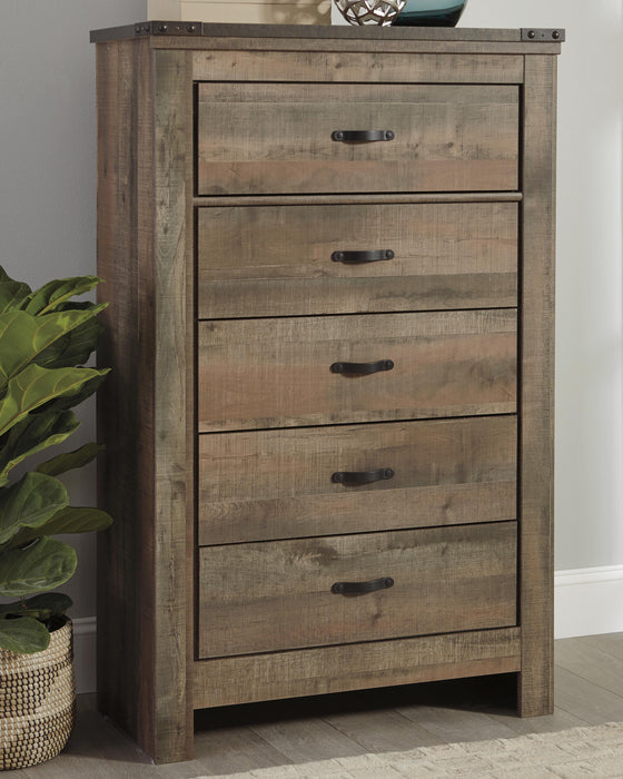 Trinell Brown Five Drawer Chest
