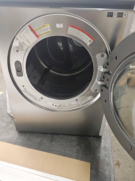 Samsung - BESPOKE 7.6 Cu. Ft. Stackable Smart Gas Dryer with Steam and Super Speed Dry - Silver Steel - open_box