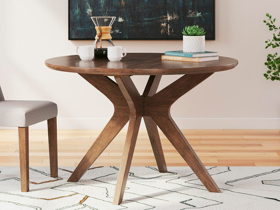 Lyncott Brown Round Dining Room Table
