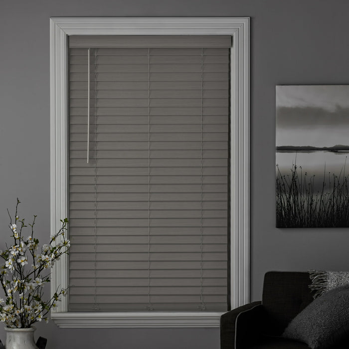 Better Homes & Gardens 2" Cordless Faux Wood Horizontal Blinds, Rustic Gray, 35" W x 64" L - new