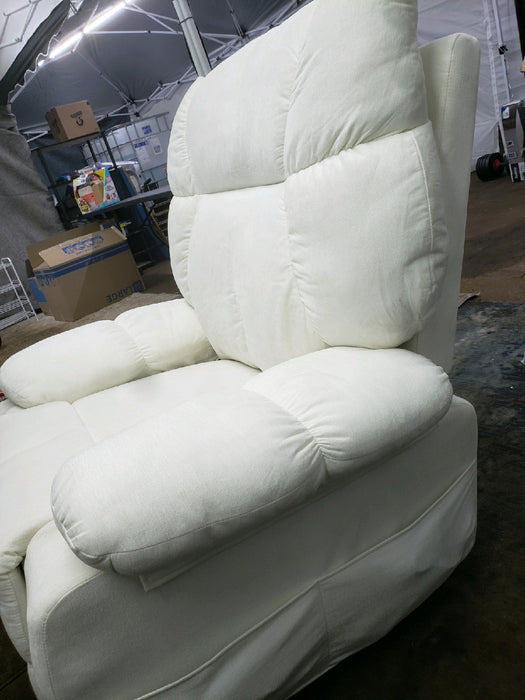 EDWELL White Power Recliner Chair, Swivel Rocking Recliner Chairs for Adults with Massage and Heated, Soft Single Reclining Swivel Sofa with USB, USB-C Ports for Living Room - use_like_new