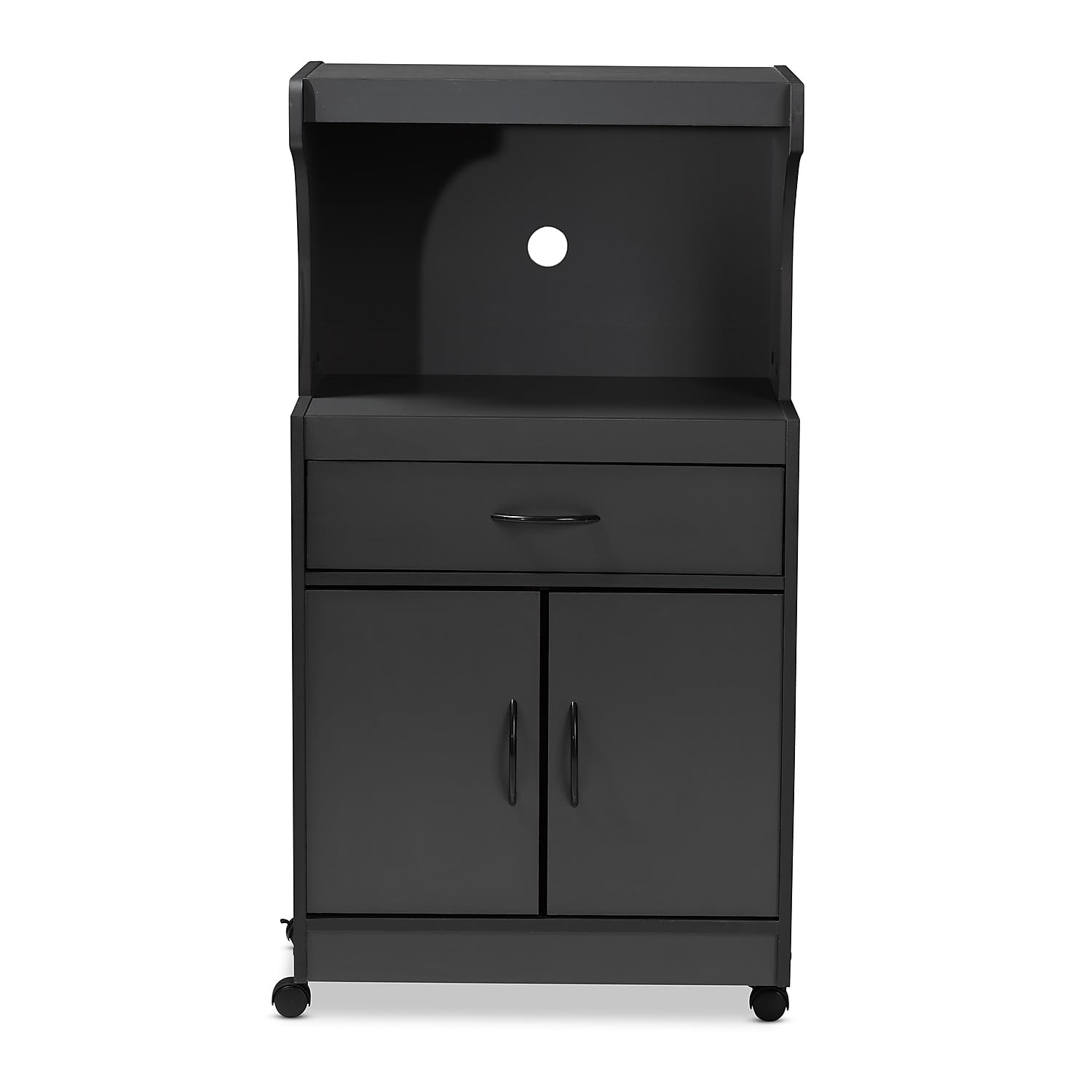 Baxton Studio Tannis 24.02-inch W Kitchen Storage Cabinet, Dark Grey (147-8316-HiT) - new