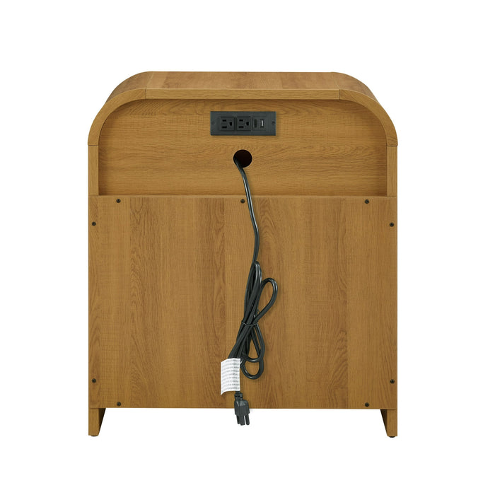 Better Homes & Gardens Juliet Nightstand with USB, Light Honey Finish - new