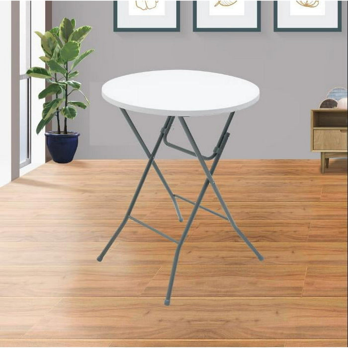 Mainstays 31" Round High-Top Folding Table, White - new