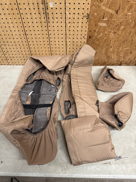 Auto Drive 2 Piece Truck Seat Cover Santos, Jacquard Tan - Universal Fit, 2202SC305 - open_box