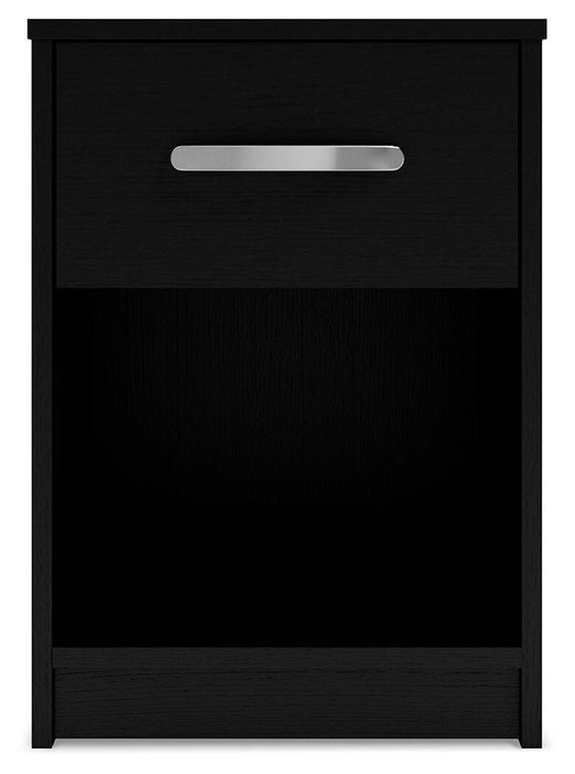 Finch Black One Drawer Night Stand