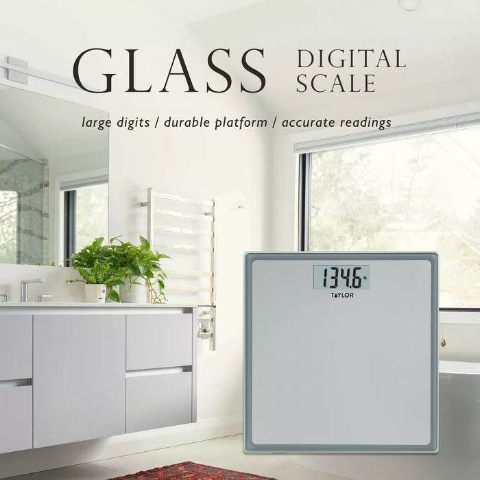 Digital Glass Bathroom Scale Gray/Silver - Taylor - new