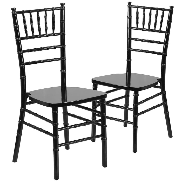 Flash Furniture 2 Pack HERCULES Series Black Wood Chiavari Chair - new