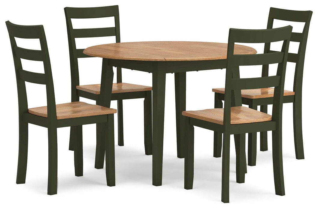 Gesthaven Natural/Green Gesthaven Dining Table and 4 Chairs