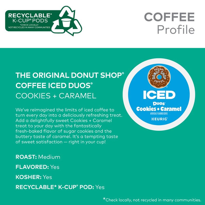 The Original Donut Shop - Iced Duos Cookie + Caramel K Cup Pods 24ct - new