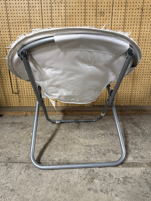 Urban Lifestyle Mongolian Faux Fur Saucer Chair, Off White - open_box