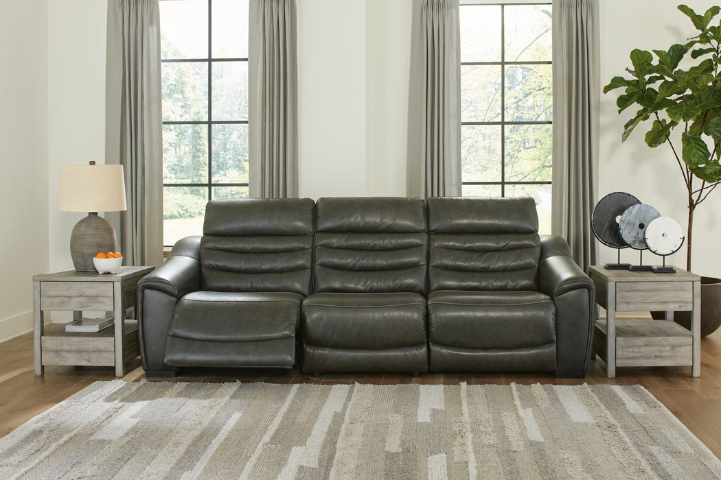 Center Line Dark Gray Center Line 3-Piece Power Reclining Sectional Sofa