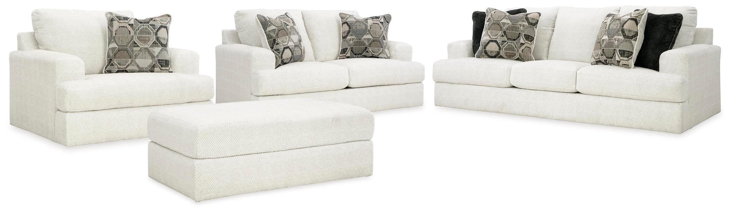 Karinne Linen Karinne Sofa, Loveseat, Chair and Ottoman