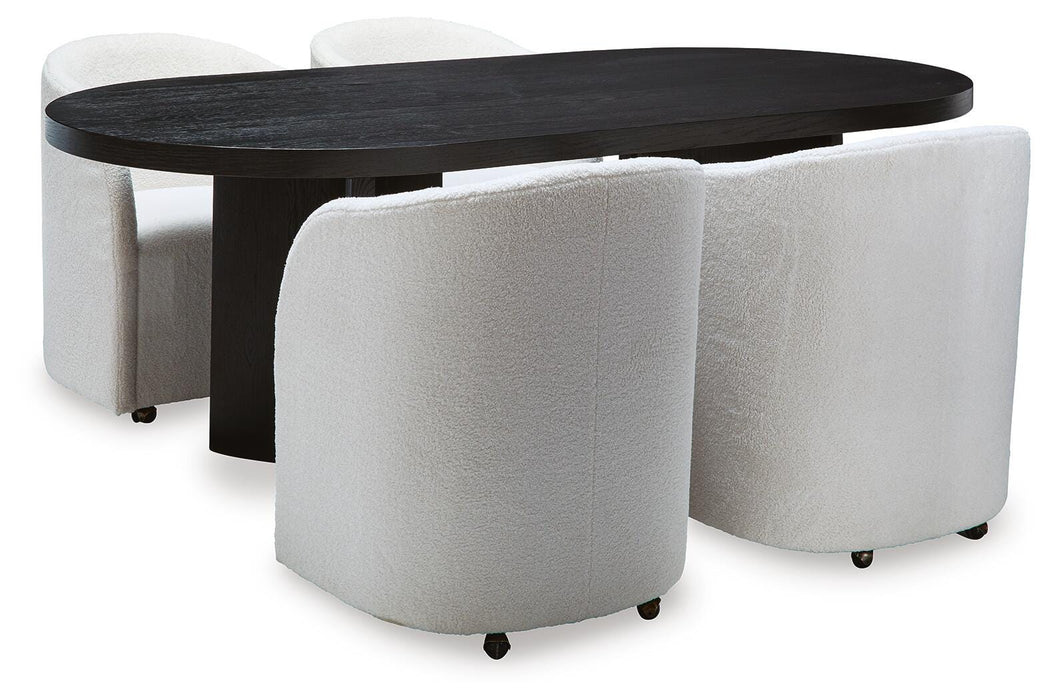 Rowanbeck Black Rowanbeck Dining Table and 4 Chairs
